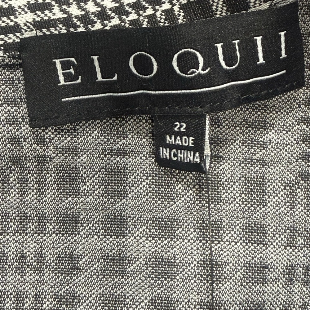 Eloquii Womens‎ Size 22 Plaid Belted Jumpsuit Wide Leg Black White Plus Career - Picture 12 of 16